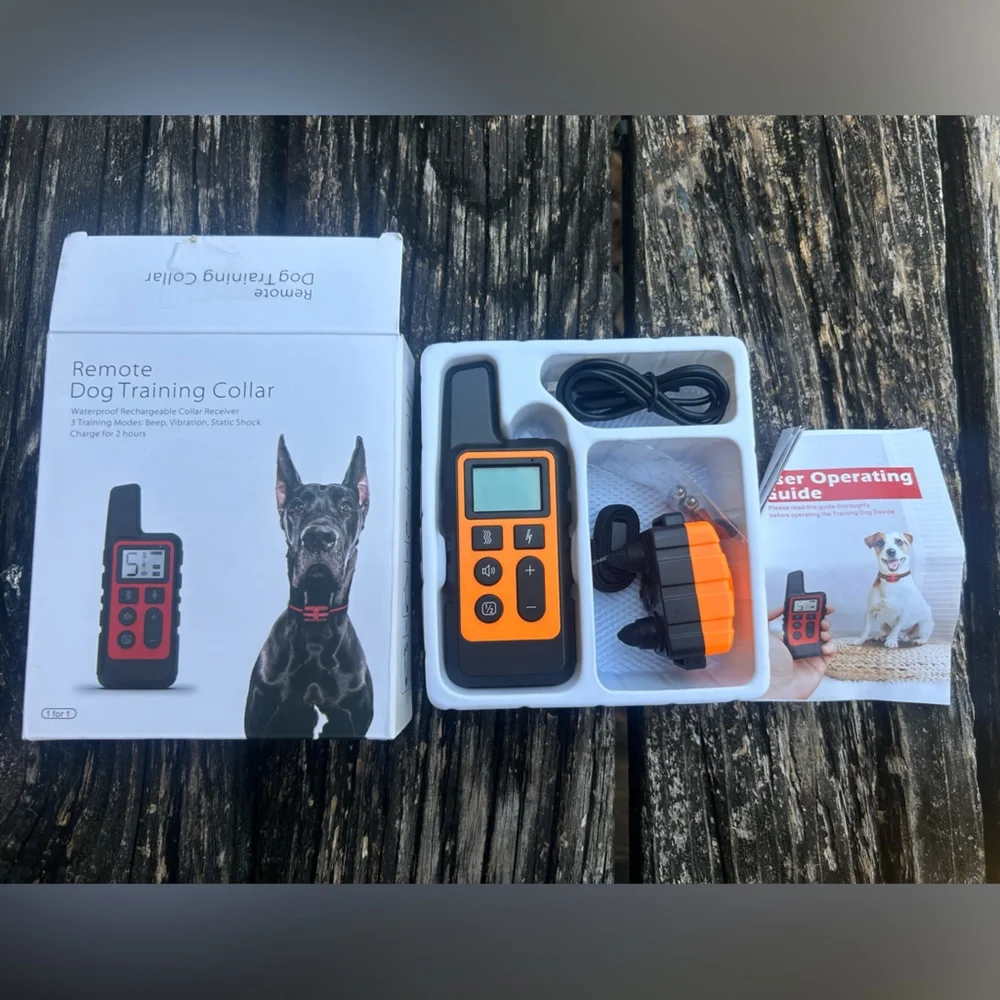 NIB Remote Rechargeable Waterproof Dog Training Collar/ 3 Mode Bark Stopper E9